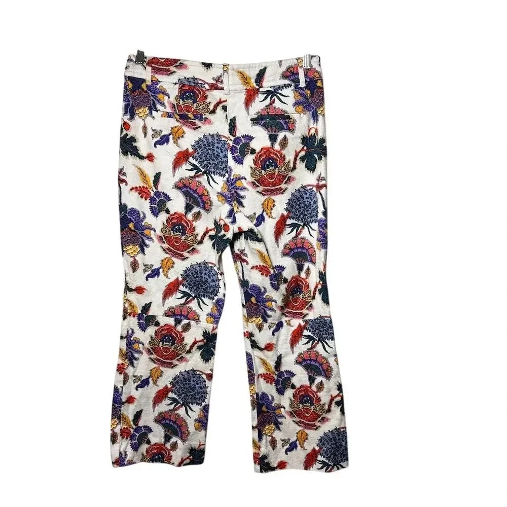 J.‎ Crew Women's Paisley Crop Pants Size 8 Multicolor Casual Spring